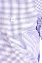 Men's Cinch S/S, Purple and White Checkered Print