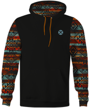 Men's Hooey Hoodie, "Chimayo" Black with Printed Sleeve