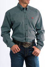 Men's Cinch L/S, Black and Blue Print