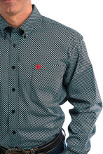 Men's Cinch L/S, Black and Blue Print