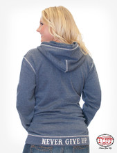 Women's Cowgirl Tuff Hoodie, Blue Fleece, Branded Embroidery