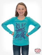 Gilrs Cowgirl Tuff L/S, Turquoise, It's A Spirit