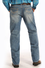 Men's Rock & Roll Jeans, Medium Wash, Tan Stitch, Tuf Cooper Competition