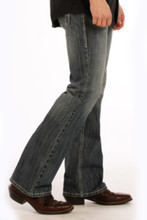 Men's Rock & Roll Jeans, Medium Wash, Regular Boot Cut, Gray Stitch