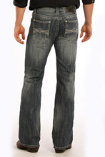 Men's Rock & Roll Jeans, Medium Wash, Regular Boot Cut, Gray Stitch