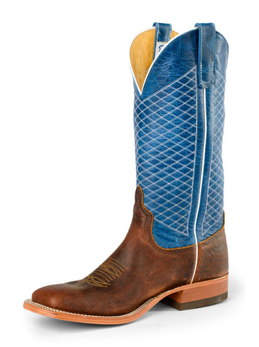 Men's Anderson Bean Boot Blue/Chocolate, Quilt Stitch Pattern