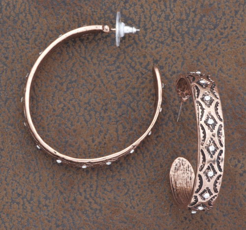 West & Co. Earrings, Copper with Rhinestones