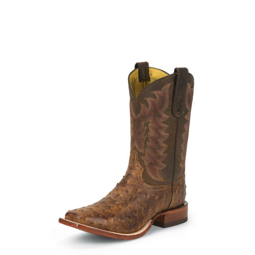 Men's Tony Lama Boot, Full Quill Ostrich, Chocolate Vintage San Saba