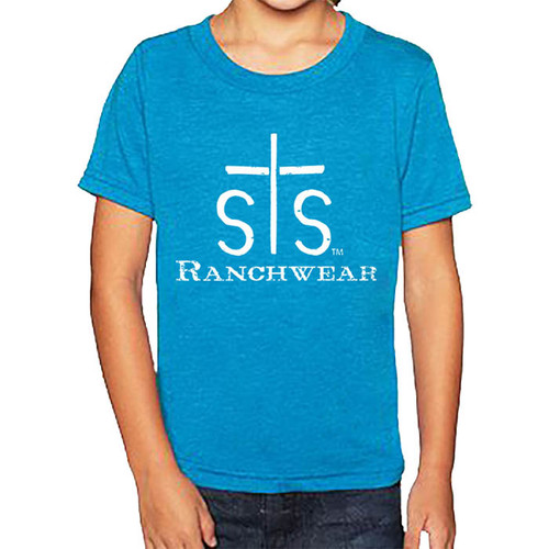 Kids STS Tee, Turquoise with Logo