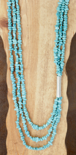 West & Co. Necklace, 3 Strand Turquoise Disk Beads