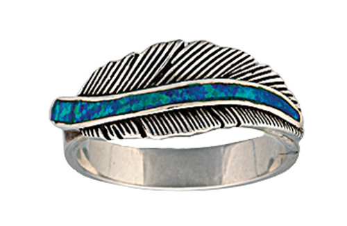 Montana Ring, Feather w/ Turq Opal