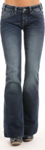 Women's Rock & Roll Jean, Trouser Fit, Medium Wash with Faded Front
