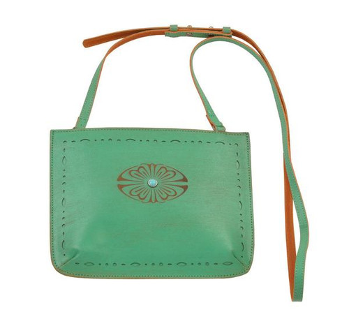 Most Wanted USA Crossbody, Turquoise with Brown Flower