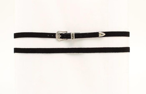 M&F Black Hat Band with Silver Buckle