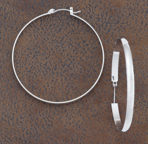 West & Co. Earrings, Plain Silver Hoop