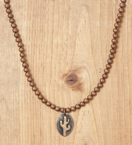 West & Co. Necklace, Copper with Gold Cactus Charm
