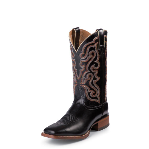 Men's Nocona Boot, Black Brasalis Calf, Square Toe