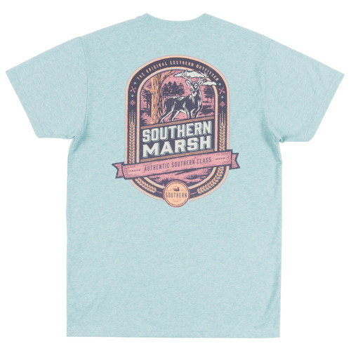 Men's Southern Marsh Tee, Deer Hunting, Moss Blue