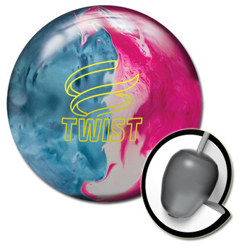 Brunswick Twist Bowling Ball Sky Blue/Pink/Snow and core Brunswick Twist Bowling Ball Sky Blue/Pink/Snow and core