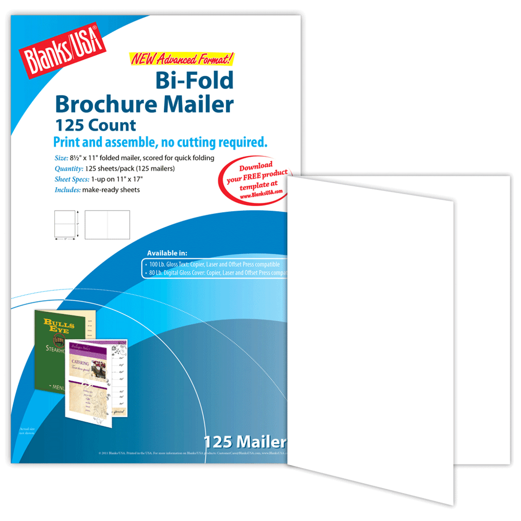 bi fold brochure with center score mbf2flwh blanks usa