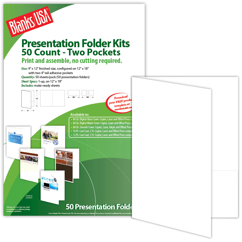 Presentation folder kit 12 x 18 configuration bfa blanks usa