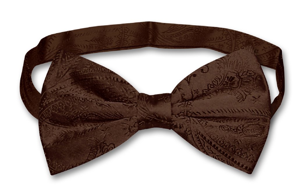 vesuvio napoli bowtie dark brown paisley color mens bow tie