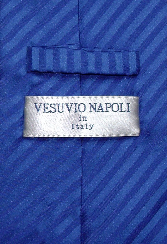 Mens Dress Vest NeckTie Royal Blue Color Vertical Striped Neck Tie Set