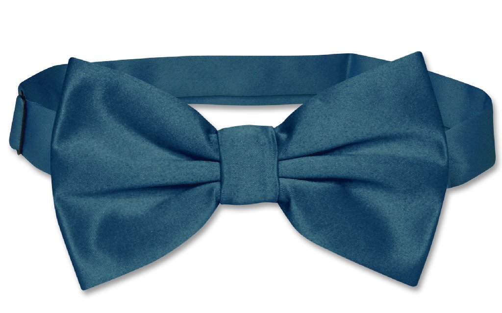 Vesuvio Napoli BowTie Solid Blue Sapphire Color Mens Bow Tie