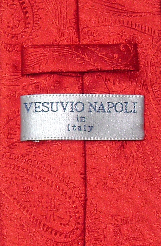 Vesuvio Napoli Red Paisley NeckTie & Handkerchief Mens ...