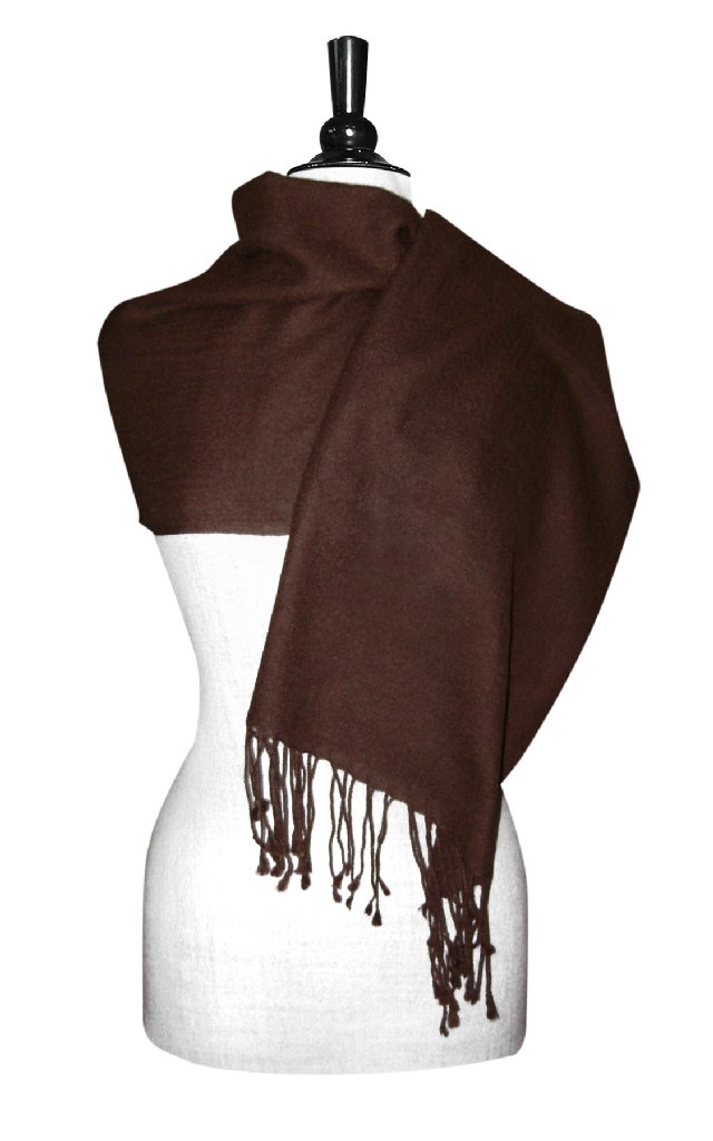 Chocolate Brown Pashmina | Biagio 100% Wool Pashmina Scarf