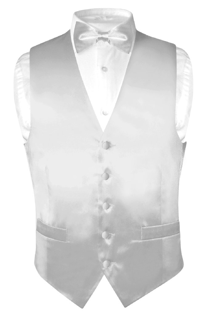 mens silver vest and tie