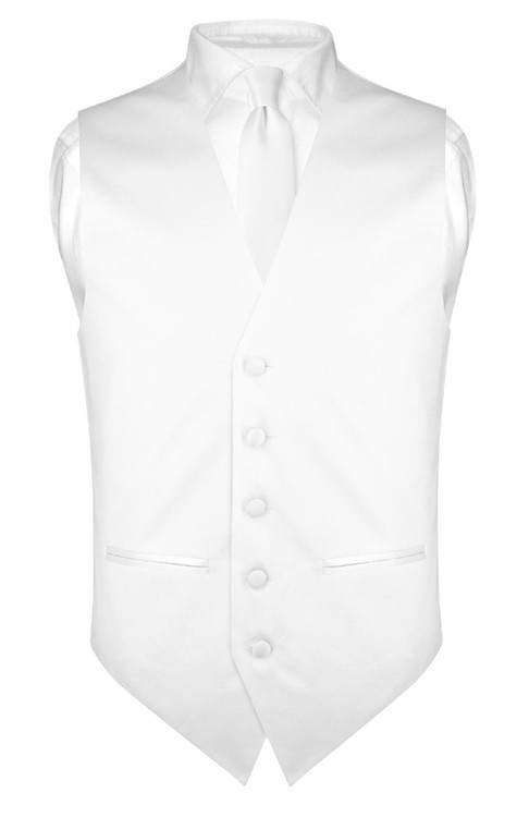 mens white vest and tie
