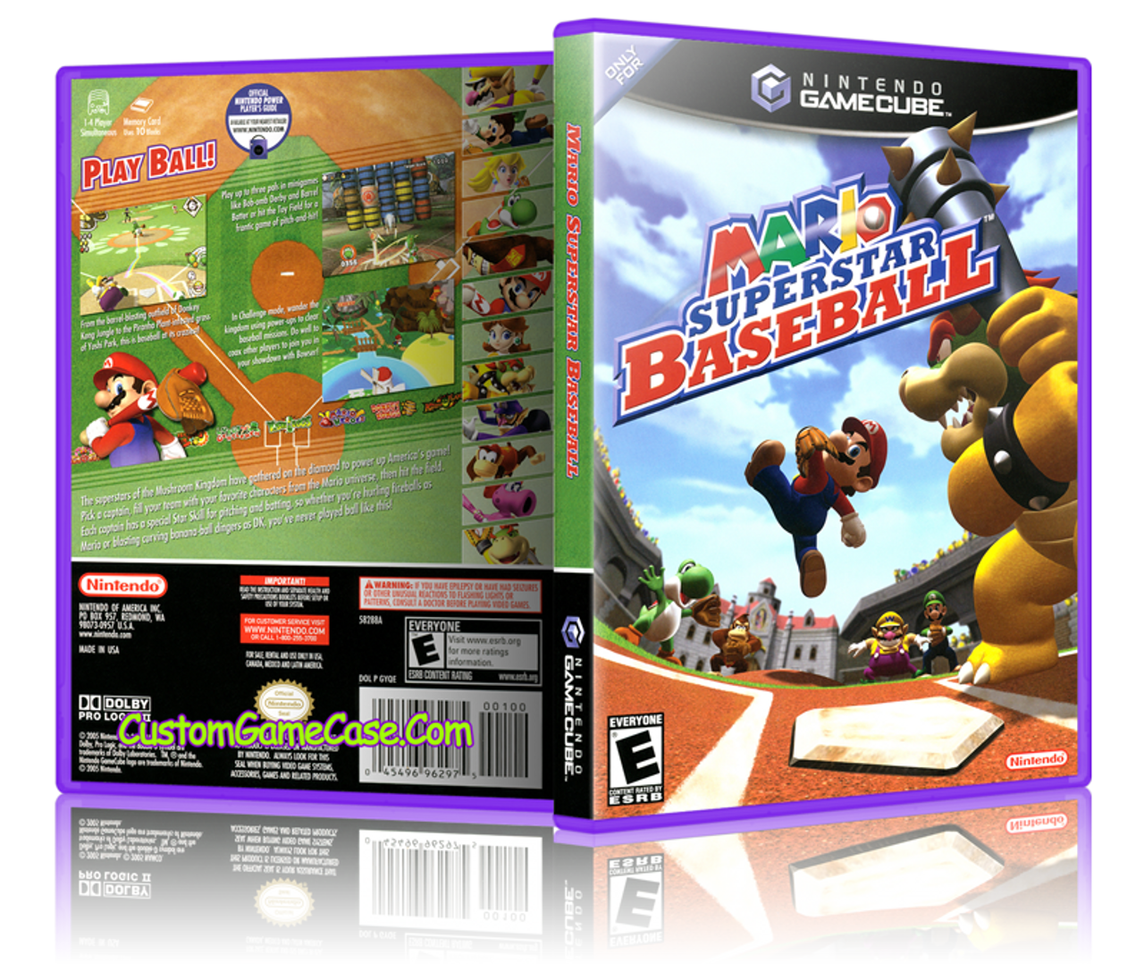 Mario Superstar Baseball - Nintendo GameCube GC - Empty Custom ... Mario Superstar Baseball Front Cover Artwork