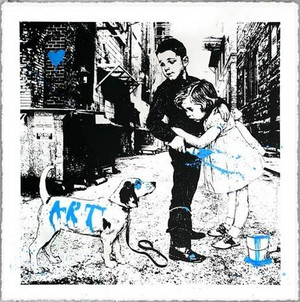 PUP ART (BLUE) BY MR. BRAINWASH