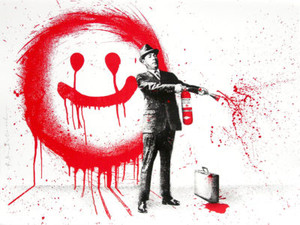 SPRAY HAPPINESS (RED) BY MR. BRAINWASH