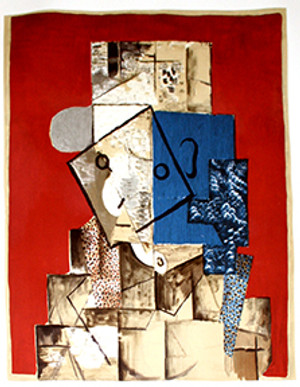 VISAGE SUR FOND ROUGE BY MARINA PICASSO
