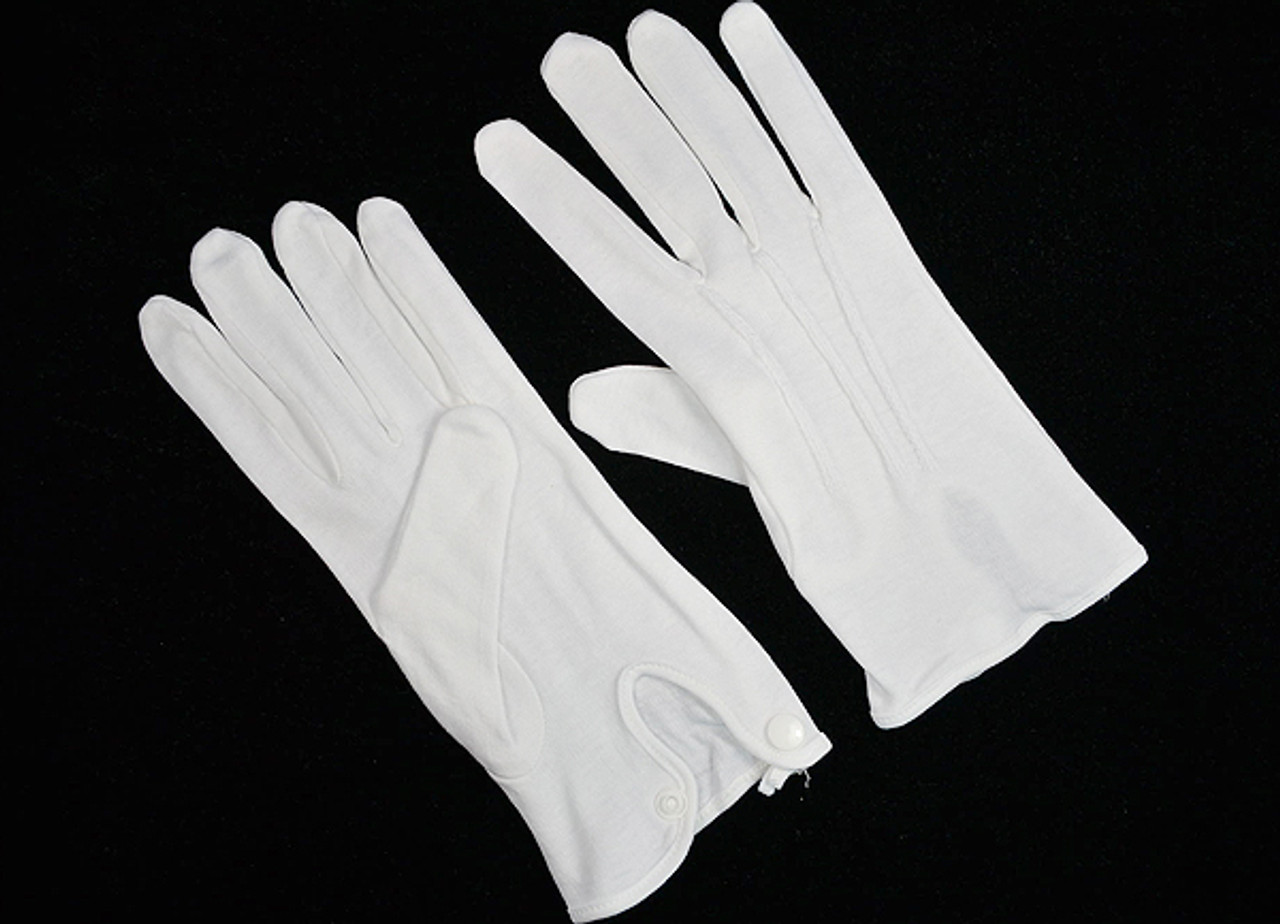 Adult Mens Wrist Length White Cotton Gloves - Pack of 12 Pairs - CB ...