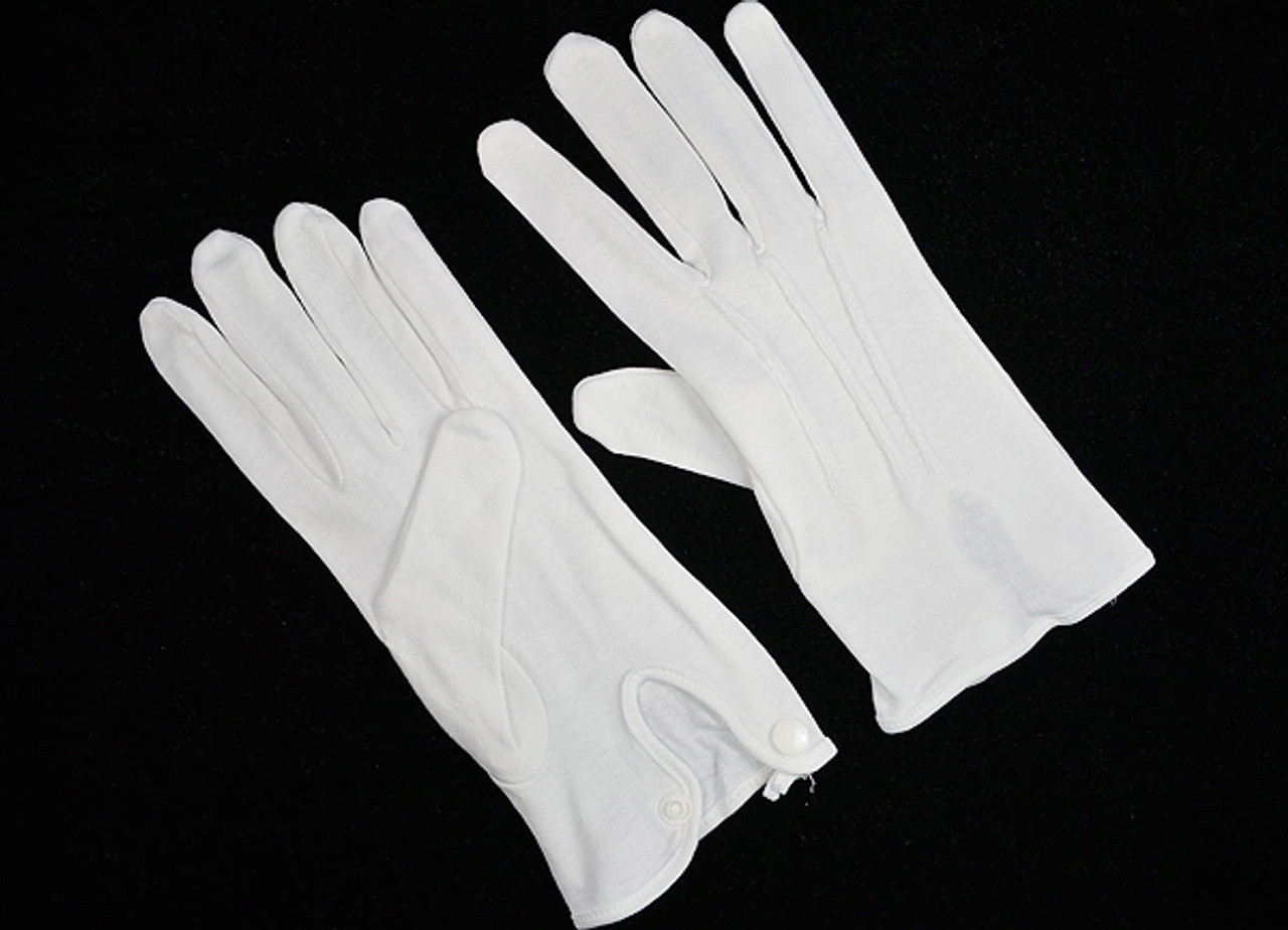 Adult Mens Wrist Length White Cotton Gloves Pack of 12 Pairs CB