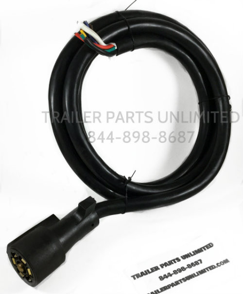 7-Way round RV Style (Flat Pin) connector - Trailer Parts ... wire harness rv 7 pin flat 