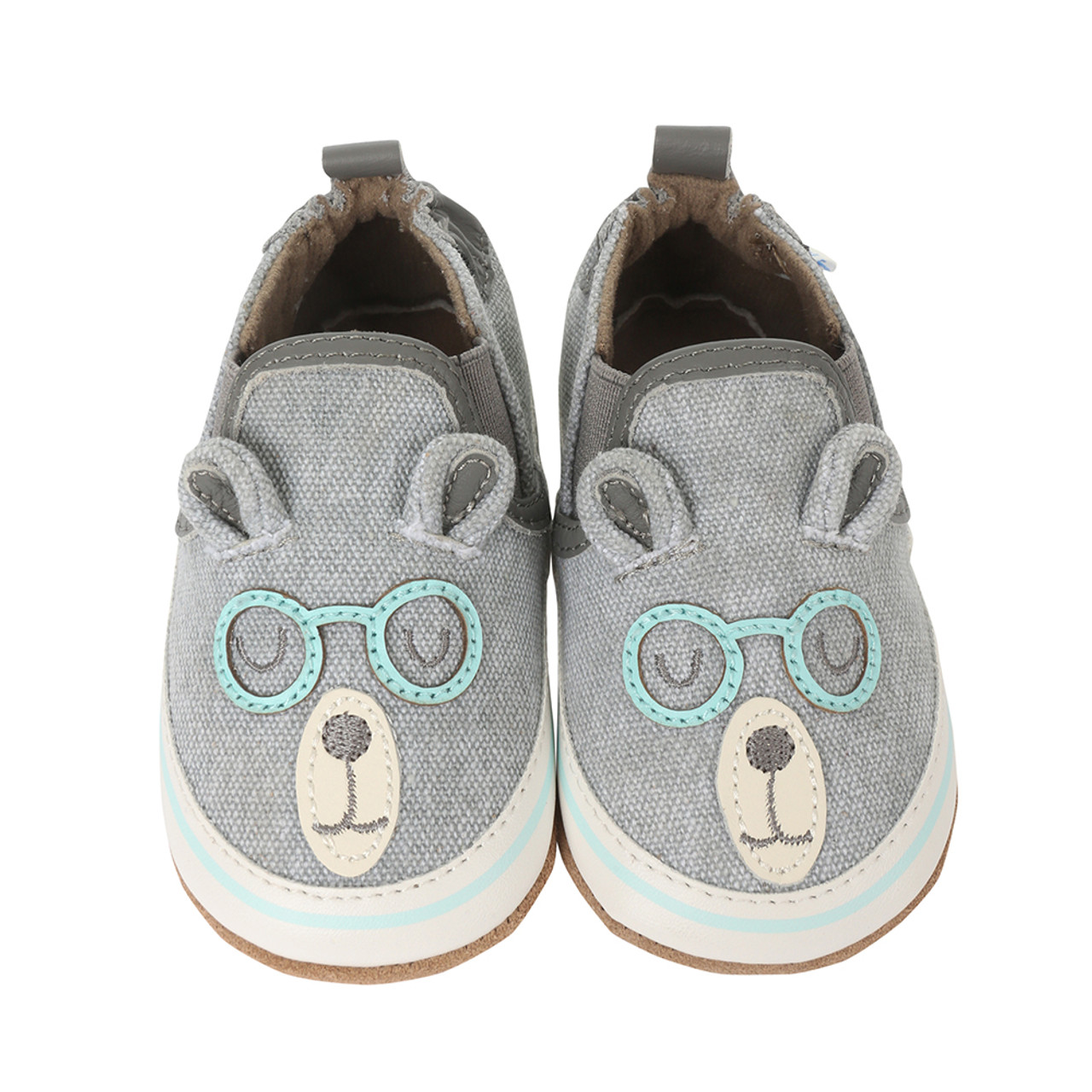 Brainy Bear Baby Shoes Grey Robeez