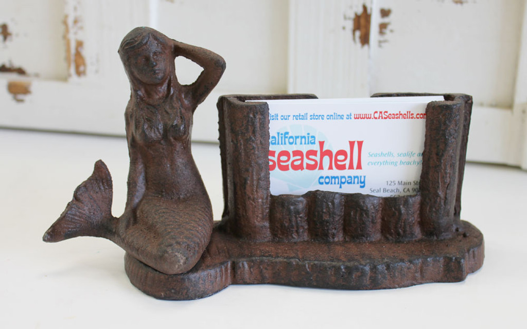 Brown Iron Mermaid Business Card Holder - Nautical Home ...