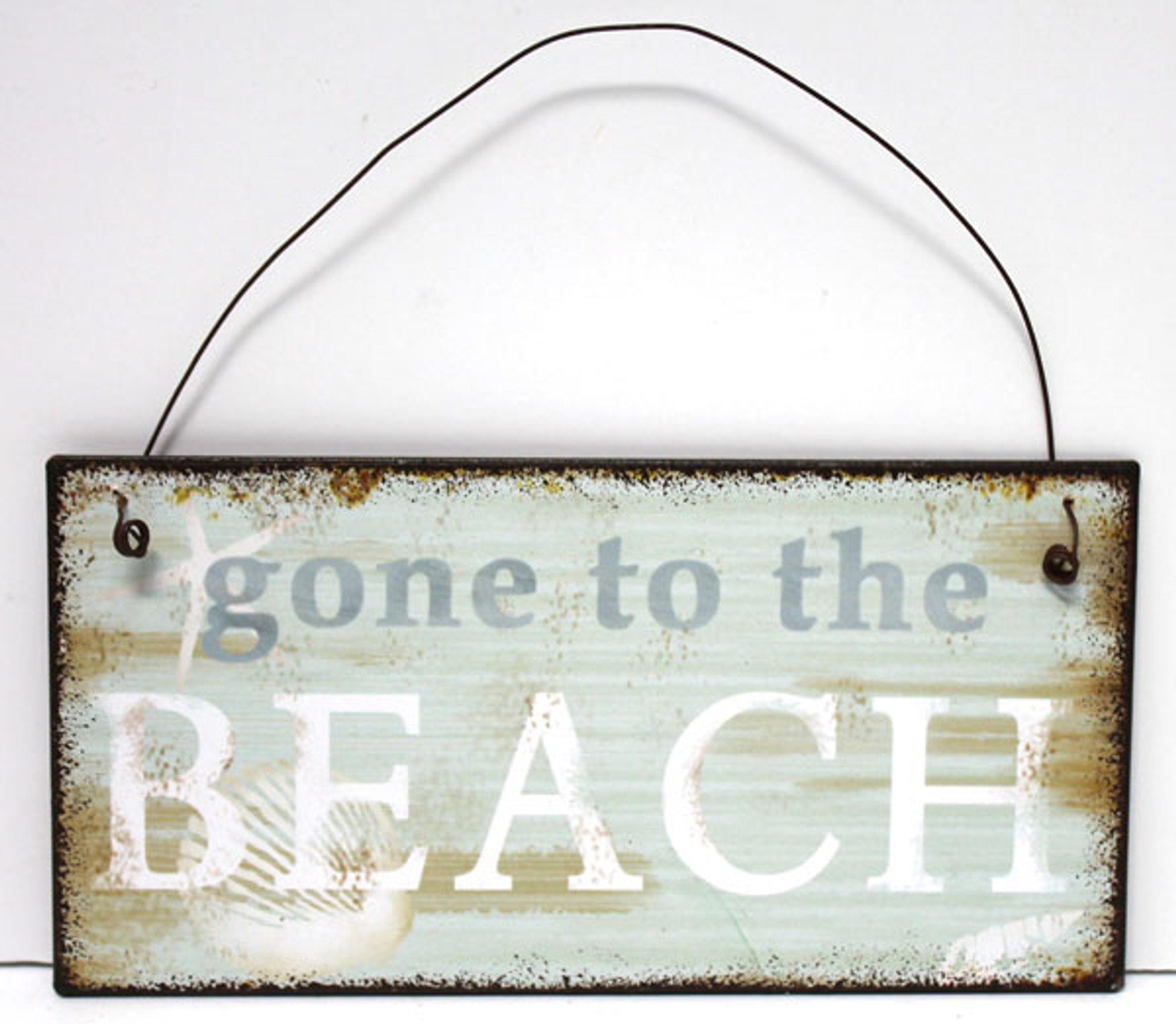 Metal beach & tropical decorative hanging signs. Gone to the Beach - Small Metal Sign - Cottage Style Beach ...