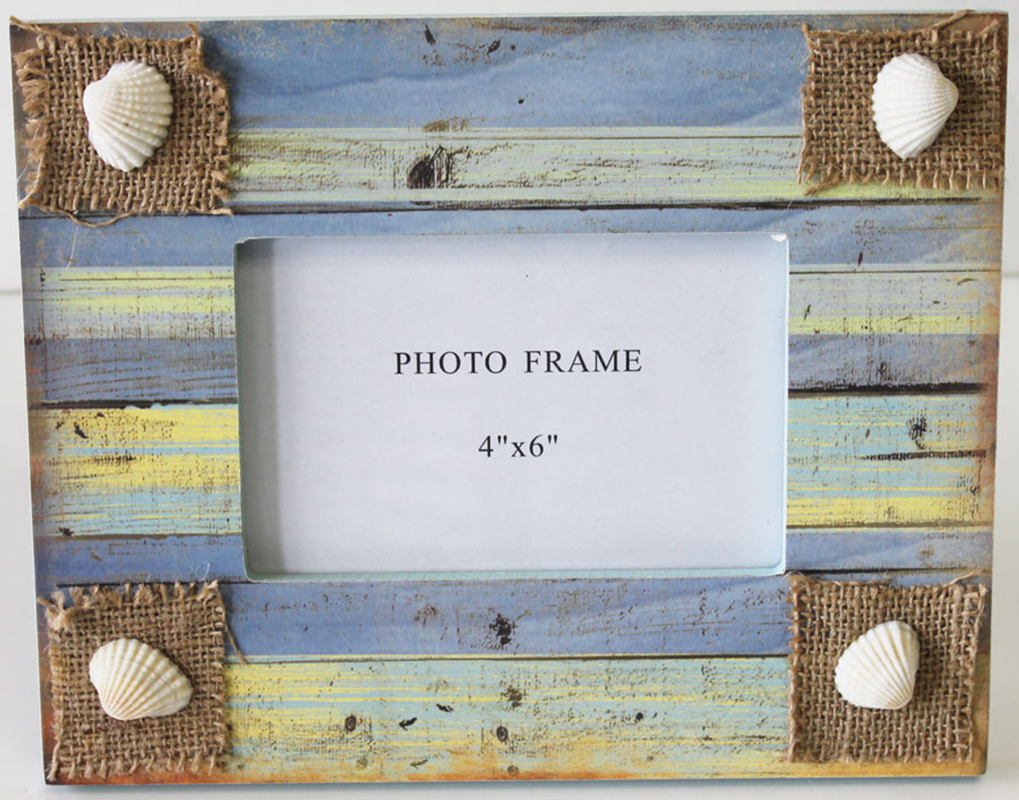 Colorful 4x6 Picture Frame with Seashells Beach Cottage & Nautical