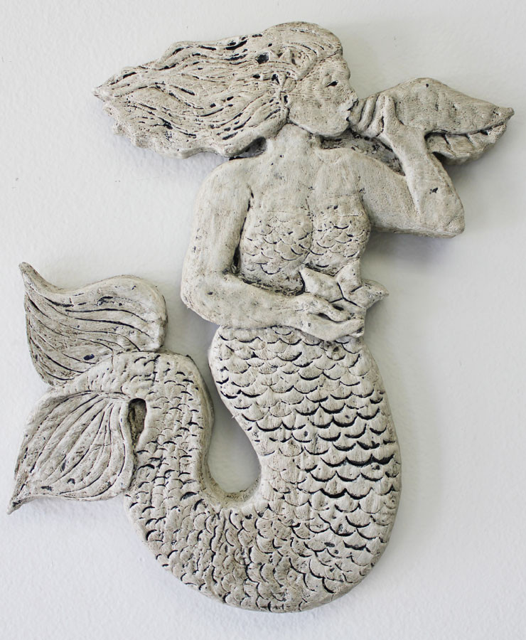 Mermaid Wall Art with Flowing Hair - Nautical Decor