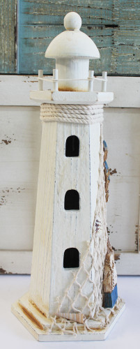 Nautical White Wood Lighthouse