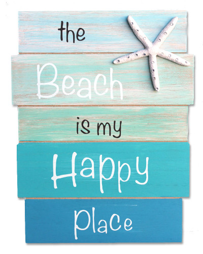 The Beach is My Happy Place Plank Sign