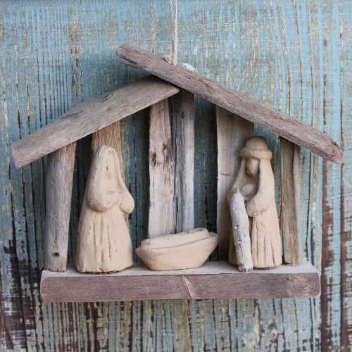 Driftwood Nativity Scene Ornament