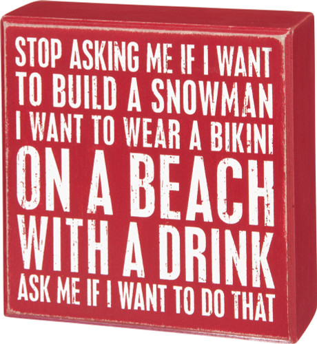 I want to wear a bikini on a beach - Box Sign