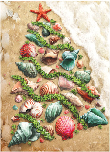 Sea shell Christmas Tree in the Sand