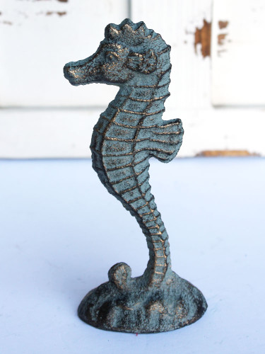 Standing Iron Seahorse Figure